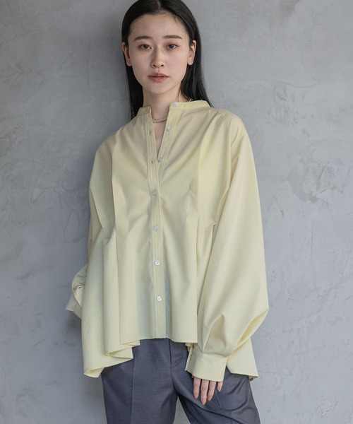 A part by（アパートバイ）の「フロントタックシャツ（Tシャツ/カットソー・レディース・ライトブルー/ライトイエロー/オフホワイト・FREE）」の6枚目の写真