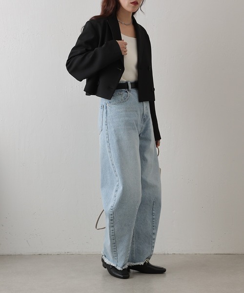 COLONY 2139（コロニートゥーワンスリーナイン）の「クロップドWテーラードジャケット（テーラードジャケット・レディース・ブラック/グレー/ベージュ・FREE）」の19枚目の写真