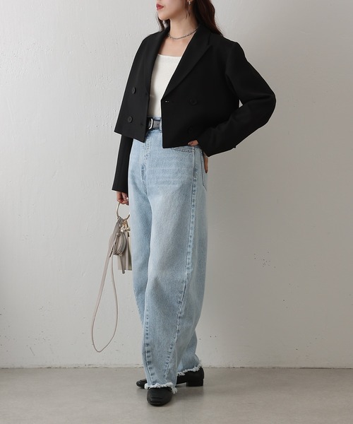 COLONY 2139（コロニートゥーワンスリーナイン）の「クロップドWテーラードジャケット（テーラードジャケット・レディース・ブラック/グレー/ベージュ・FREE）」の17枚目の写真