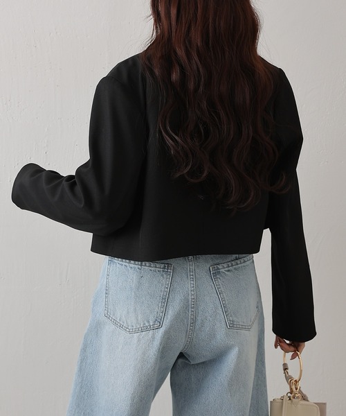 COLONY 2139（コロニートゥーワンスリーナイン）の「クロップドWテーラードジャケット（テーラードジャケット・レディース・ブラック/グレー/ベージュ・FREE）」の14枚目の写真