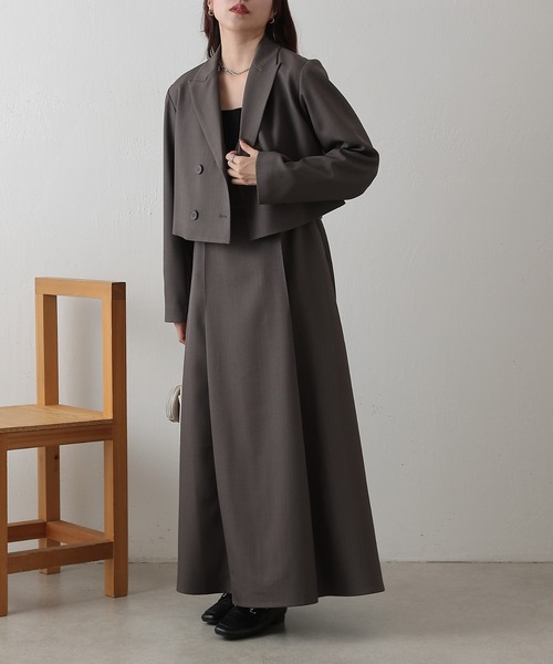 COLONY 2139（コロニートゥーワンスリーナイン）の「クロップドWテーラードジャケット（テーラードジャケット・レディース・ブラック/グレー/ベージュ・FREE）」の9枚目の写真