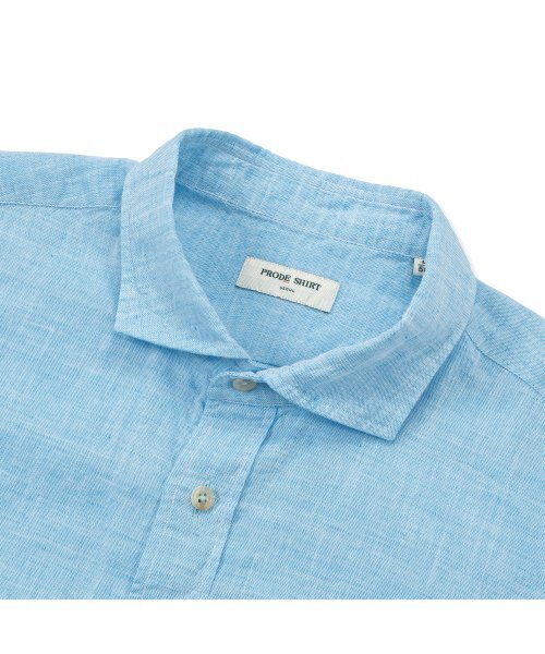 PRODESHIRT（プロデシャツ）の「[レギュラー]L-420 プレミアムリネンコットンシャツ (コーラルブルー)（シャツ/ブラウス・メンズ・その他・M/L/XL）」の3枚目の写真