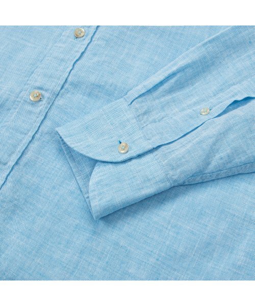 PRODESHIRT（プロデシャツ）の「[レギュラー]L-420 プレミアムリネンコットンシャツ (コーラルブルー)（シャツ/ブラウス・メンズ・その他・M/L/XL）」の4枚目の写真