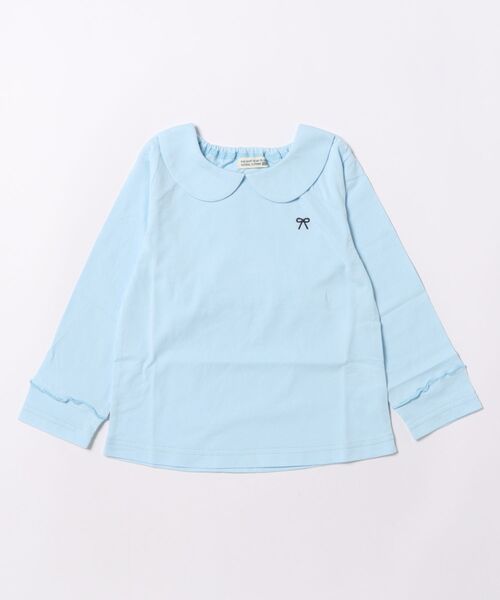 RAGMART（ラグマート）の「襟付きカットソーブラウス（Tシャツ/カットソー・キッズ・オフホワイト/サックスブルー・100cm/110cm/120cm/130cm）」の2枚目の写真