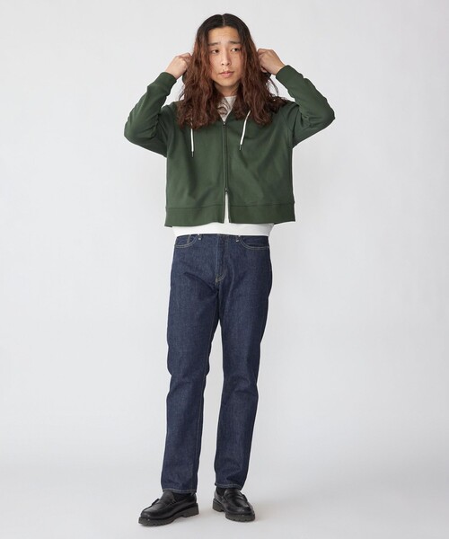 SHIPS(シップス)の「【WEB限定】SHIPS: クロップド ワイド ワンポイント ロゴ ジップアップ フーディー(パーカー・メンズ・ベージュ/オリーブ/グレー/ロイヤルブルー・SMALL/X-LARGE/LARGE/MEDIUM)」の7枚目の写真