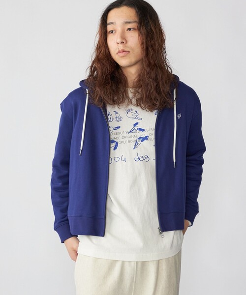 SHIPS(シップス)の「【WEB限定】SHIPS: クロップド ワイド ワンポイント ロゴ ジップアップ フーディー(パーカー・メンズ・ベージュ/オリーブ/グレー/ロイヤルブルー・SMALL/X-LARGE/LARGE/MEDIUM)」の17枚目の写真