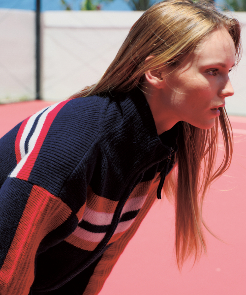MENASOO（ミナス）の「Zipup Knit Cardigan_Navy（カーディガン/ボレロ・レディース・ネイビー・F）」の3枚目の写真