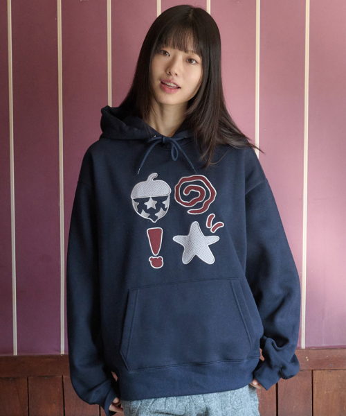 ambler(エムブラー)の「Acorn アプリケ刺繍フードパーカー AHP1215 (ネイビー)(パーカー・レディース・その他・S/M/L)」の1枚目の写真