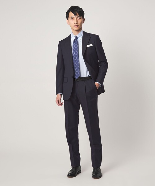 green label relaxing(グリーンレーベルリラクシング)の「GUABELLO モヘヤ混トロピカル HX 1プリーツ スーツパンツ(スーツパンツ・メンズ・ネイビー/ダークブラウン・84/80/88/92/72/76)」の3枚目の写真