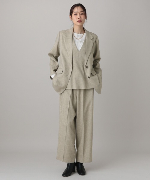 GLOBAL WORK（グローバルワーク）の「MATINEE LINE/ツィードライク/シングルジャケット/625090（テーラードジャケット・レディース・ベージュ/ダークブラウン/チャコールグレー・SMALL/LARGE/MEDIUM）」の14枚目の写真