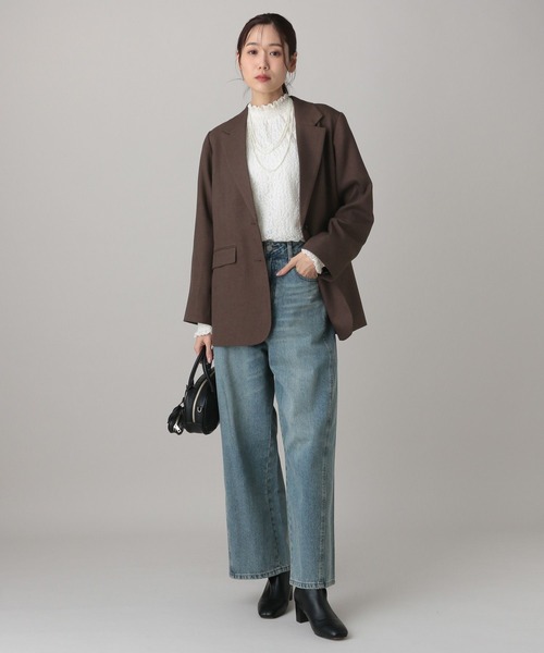 GLOBAL WORK（グローバルワーク）の「MATINEE LINE/ツィードライク/シングルジャケット/625090（テーラードジャケット・レディース・ベージュ/ダークブラウン/チャコールグレー・SMALL/LARGE/MEDIUM）」の9枚目の写真
