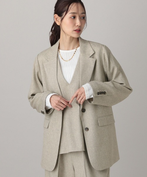 GLOBAL WORK（グローバルワーク）の「MATINEE LINE/ツィードライク/シングルジャケット/625090（テーラードジャケット・レディース・ベージュ/ダークブラウン/チャコールグレー・SMALL/LARGE/MEDIUM）」の16枚目の写真