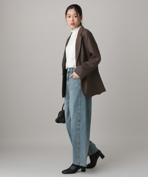 GLOBAL WORK（グローバルワーク）の「MATINEE LINE/ツィードライク/シングルジャケット/625090（テーラードジャケット・レディース・ベージュ/ダークブラウン/チャコールグレー・SMALL/LARGE/MEDIUM）」の10枚目の写真