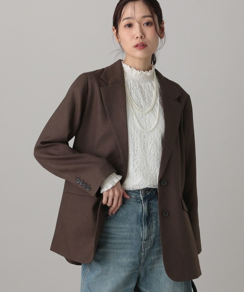 GLOBAL WORK（グローバルワーク）の「MATINEE LINE/ツィードライク/シングルジャケット/625090（テーラードジャケット・レディース・ベージュ/ダークブラウン/チャコールグレー・SMALL/LARGE/MEDIUM）」の12枚目の写真