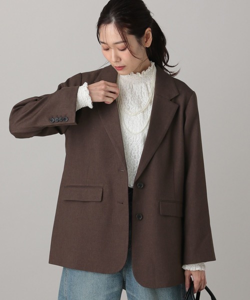 GLOBAL WORK（グローバルワーク）の「MATINEE LINE/ツィードライク/シングルジャケット/625090（テーラードジャケット・レディース・ベージュ/ダークブラウン/チャコールグレー・SMALL/LARGE/MEDIUM）」の13枚目の写真