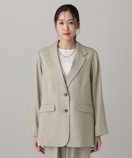 GLOBAL WORK（グローバルワーク）の「MATINEE LINE/ツィードライク/シングルジャケット/625090（テーラードジャケット・レディース・ベージュ/ダークブラウン/チャコールグレー・SMALL/LARGE/MEDIUM）」の21枚目の写真