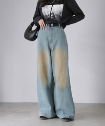 Riberry | 【セットアップ着用可】ヴィンテージライクデニムワイドパンツ(デニムパンツ)