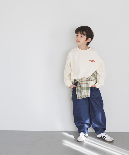 BAYFLOW（ベイフロー）の「[2WAYデザイン★]バレルデニムパンツ(KIDS)（デニムパンツ・キッズ・ライトブルー/ダークブルー・150cm/140cm/130cm/120cm/110cm）」の8枚目の写真