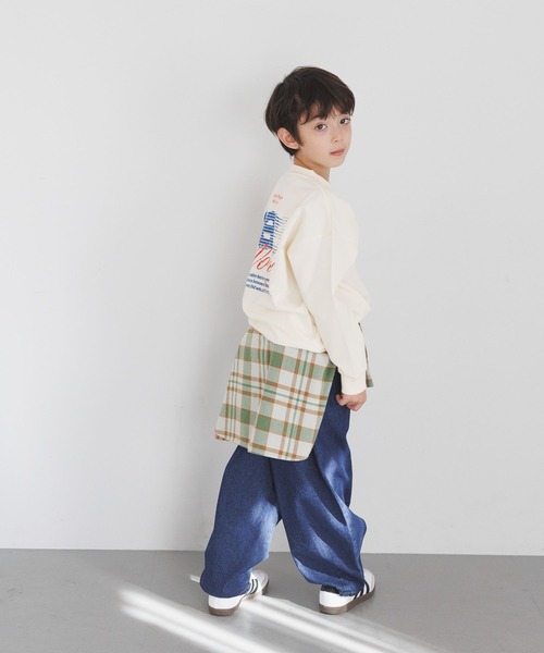 BAYFLOW（ベイフロー）の「[2WAYデザイン★]バレルデニムパンツ(KIDS)（デニムパンツ・キッズ・ライトブルー/ダークブルー・150cm/140cm/130cm/120cm/110cm）」の9枚目の写真