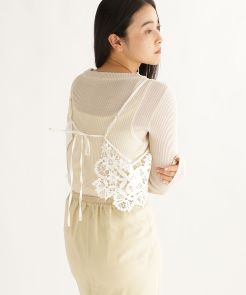 studio CLIP（スタディオクリップ）の「【daily CLIP】デザインレースキャミ（キャミソール・レディース・ホワイト/ブラック・FREE）」の18枚目の写真