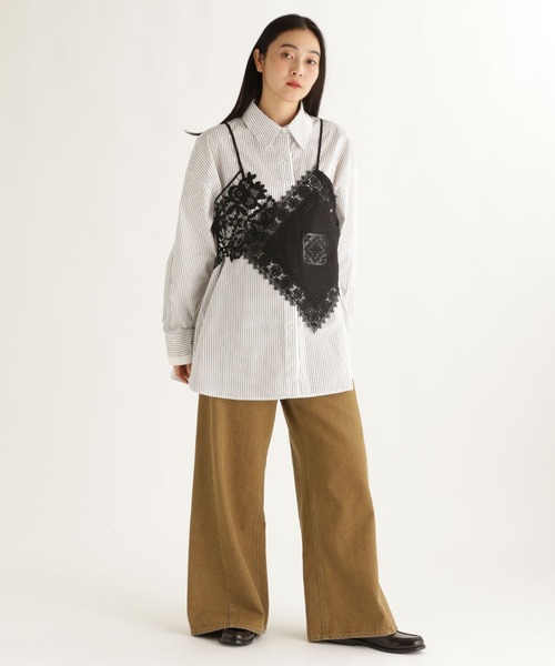 studio CLIP（スタディオクリップ）の「【daily CLIP】デザインレースキャミ（キャミソール・レディース・ホワイト/ブラック・FREE）」の3枚目の写真