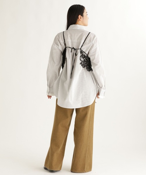 studio CLIP（スタディオクリップ）の「【daily CLIP】デザインレースキャミ（キャミソール・レディース・ホワイト/ブラック・FREE）」の5枚目の写真