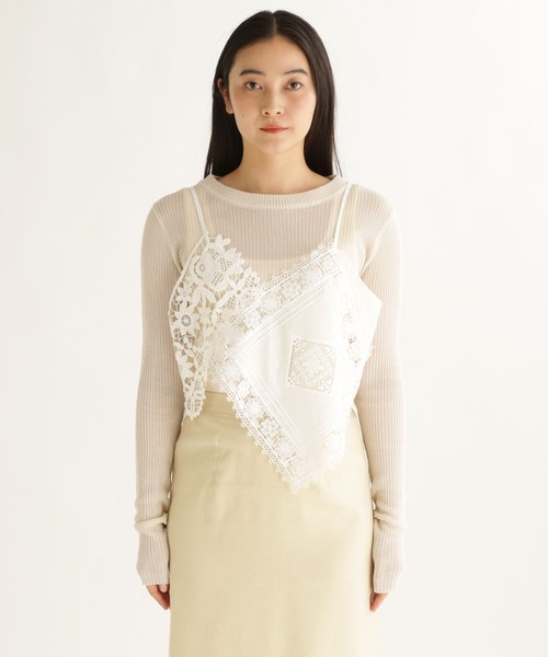 studio CLIP（スタディオクリップ）の「【daily CLIP】デザインレースキャミ（キャミソール・レディース・ホワイト/ブラック・FREE）」の6枚目の写真