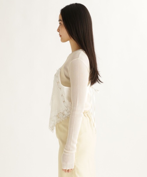 studio CLIP（スタディオクリップ）の「【daily CLIP】デザインレースキャミ（キャミソール・レディース・ホワイト/ブラック・FREE）」の7枚目の写真