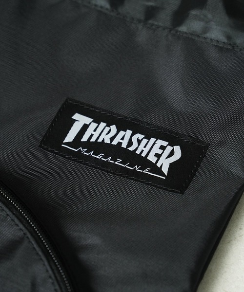 THRASHER（スラッシャー）の「"02"≪THRASHER≫カーブポケット ブランドロゴ ナップサック（バックパック/リュック・メンズ・ブラック×イエロー/ブラック×ホワイト/ブラック・ONE SIZE）」の17枚目の写真