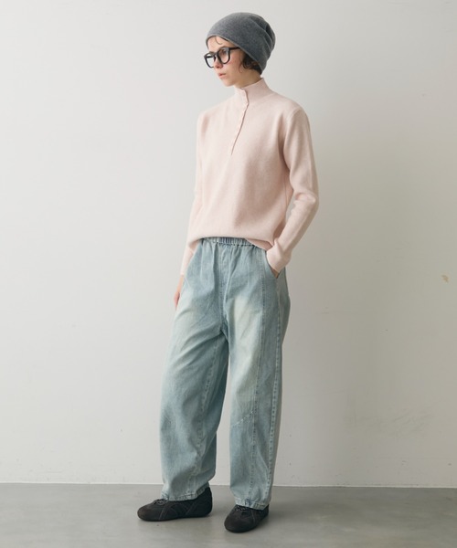 full/fill.（フルフィル）の「front button high neck rib knit / フロントボタンハイネックリブニット（ニット/セーター・レディース・グレー/ピンク/ベージュ・FREE）」の18枚目の写真