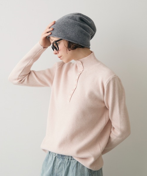 full/fill.（フルフィル）の「front button high neck rib knit / フロントボタンハイネックリブニット（ニット/セーター・レディース・グレー/ピンク/ベージュ・FREE）」の19枚目の写真