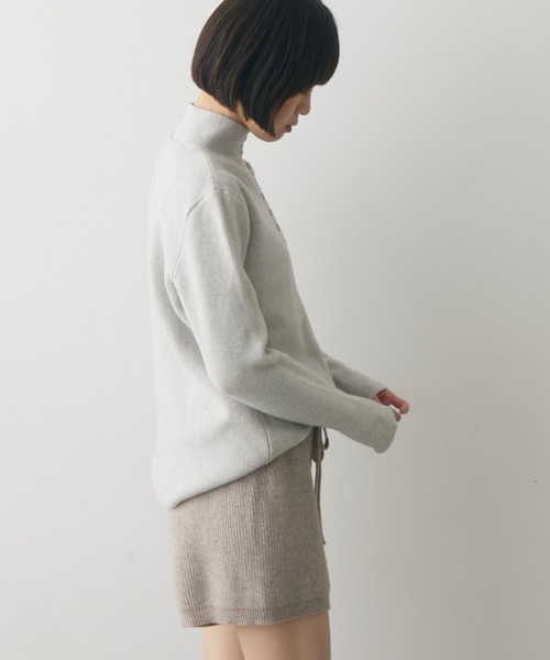 full/fill.（フルフィル）の「front button high neck rib knit / フロントボタンハイネックリブニット（ニット/セーター・レディース・グレー/ピンク/ベージュ・FREE）」の21枚目の写真