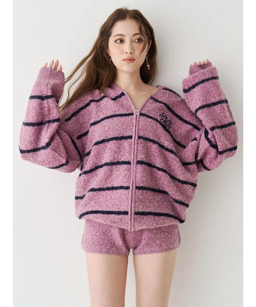 EVRIS(エヴリス)の「オーバーサイズフードニットトップス【セットアップ着用可能】春服(ニット/セーター・レディース・ピンク/ブラウン/ブラック・FREE)」の17枚目の写真