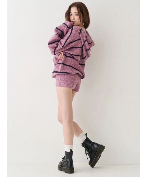 EVRIS(エヴリス)の「オーバーサイズフードニットトップス【セットアップ着用可能】春服(ニット/セーター・レディース・ピンク/ブラウン/ブラック・FREE)」の21枚目の写真