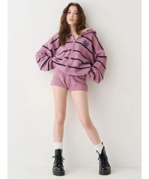 EVRIS(エヴリス)の「オーバーサイズフードニットトップス【セットアップ着用可能】春服(ニット/セーター・レディース・ピンク/ブラウン/ブラック・FREE)」の22枚目の写真