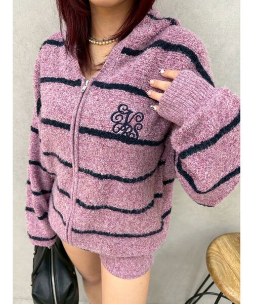 EVRIS(エヴリス)の「オーバーサイズフードニットトップス【セットアップ着用可能】春服(ニット/セーター・レディース・ピンク/ブラウン/ブラック・FREE)」の10枚目の写真