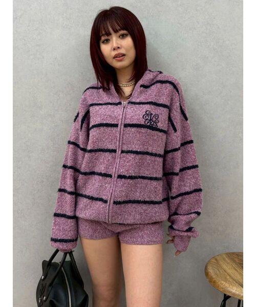 EVRIS(エヴリス)の「オーバーサイズフードニットトップス【セットアップ着用可能】春服(ニット/セーター・レディース・ピンク/ブラウン/ブラック・FREE)」の11枚目の写真