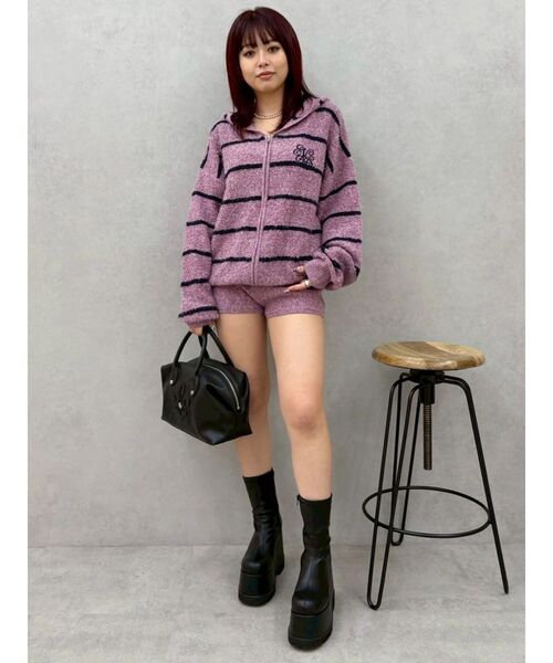 EVRIS(エヴリス)の「オーバーサイズフードニットトップス【セットアップ着用可能】春服(ニット/セーター・レディース・ピンク/ブラウン/ブラック・FREE)」の15枚目の写真