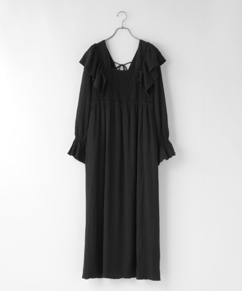 LOWRYS FARM(ローリーズファーム)の「2WAYフリルシャーリングワンピース 637584(ワンピース・レディース・アイボリー/ブラック/ブラウン・FREE)」の21枚目の写真