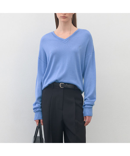 ATELIER NAIN(アトリエナイン)の「ESSENTIAL WOOL FIA KNIT(T-7035)(ニット/セーター・レディース・ブラック/ライトグレー/ブルー/アイボリー・FREE)」の4枚目の写真