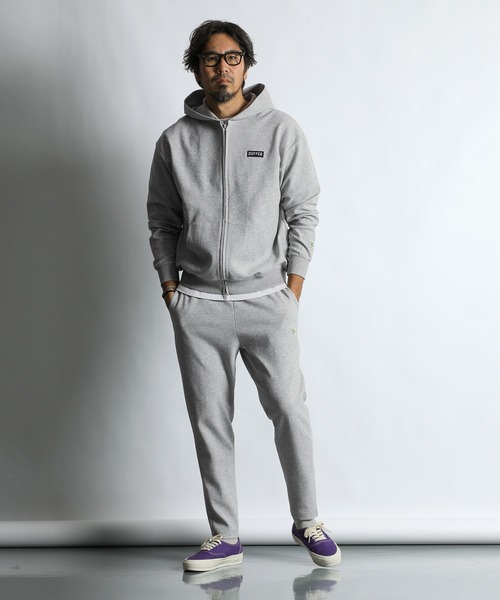The DUFFER of ST.GEORGE(ザダファーオブセントジョージ)の「〔BLACK LABEL〕MINI PILE ZIP HOODIE:セットアップ対応 ミニパイル ジップ フーディ(パーカー・メンズ・グレー・SMALL/MEDIUM/LARGE/X-LARGE)」の6枚目の写真