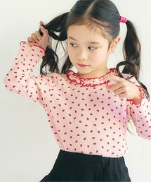 apres les cours | 【WEB限定】衿フリルワッフルメローTシャツ_ジュニア対応(Tシャツ/カットソー)