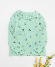 apres les cours | 【WEB限定】衿フリルワッフルメローTシャツ_ジュニア対応(Tシャツ/カットソー)