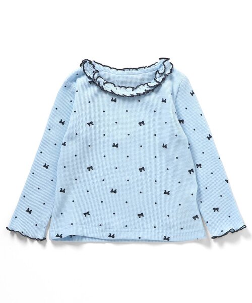 セール】【WEB限定】衿フリルワッフルメロー長袖Tシャツ（Tシャツ