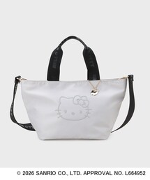 ハローキティコラボ（ハローキティコラボ）の「◆【ハローキティ】2WAY立体フェイスプリントミドルバッグ（ハンドバッグ）」