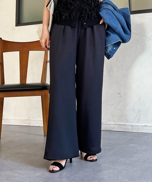 un dix cors(アンディコール)の「ライトジョーゼットワイドパンツ(その他パンツ・レディース・グレイッシュベージュ/ブラック・FREE)」の11枚目の写真