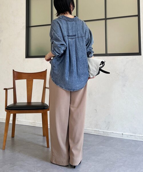 un dix cors(アンディコール)の「ライトジョーゼットワイドパンツ(その他パンツ・レディース・グレイッシュベージュ/ブラック・FREE)」の16枚目の写真