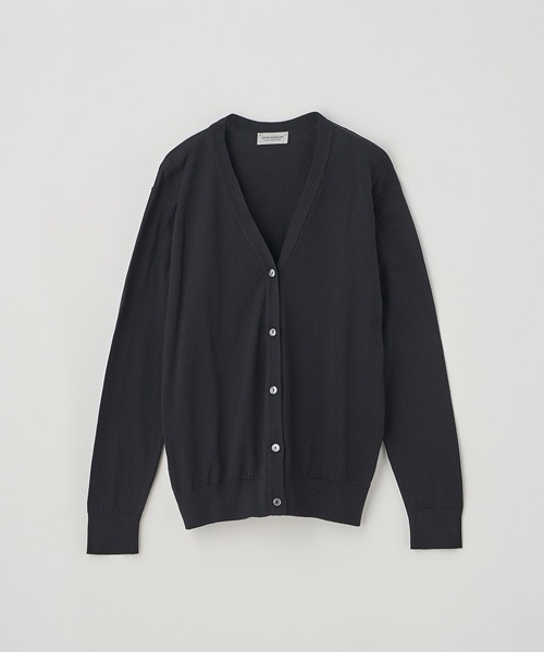 JOHN SMEDLEY(ジョンスメドレー)の「Vネック長袖コットンニットカーディガン(カーディガン/ボレロ・メンズ・ブラック・XX-LARGE/S/M/L/XL)」の1枚目の写真
