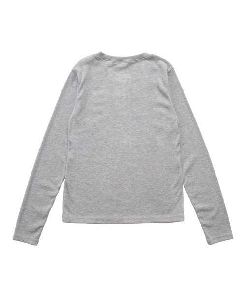 HEILIS(ヘイリス)の「ヘンリーネックリブカットソー / 長袖 Tシャツ カットソー トップス 春服 秋服 冬服 ブラック グレー オフホワイト 白 黒 韓国 ノームコア シンプル カジュアル ガーリー レイヤード インナー(Tシャツ/カットソー・レディース・ブルー/ホワイト/グレー・FREE)」の8枚目の写真