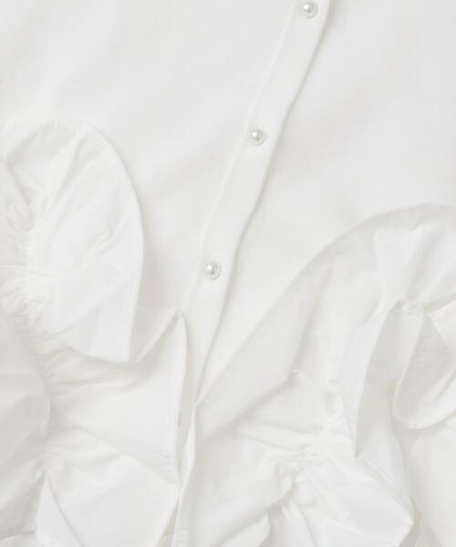 URBAN RESEARCH ROSSO WOMEN（アーバンリサーチ　ロッソ）の「Mewl　ペタルフリルカーディガン（カーディガン/ボレロ・レディース・ブラック/ホワイト・FREE）」の5枚目の写真